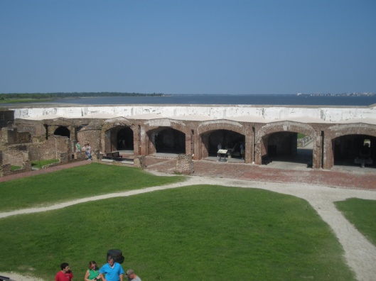 Looking back towards the city from Fort Sumter.